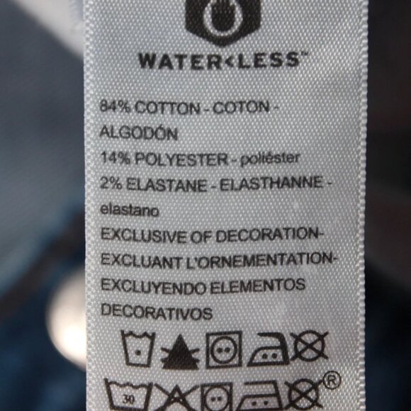 Denizen from Levi’s Jeans Womens 16 W33 L25 Blue Boyfriend Distressed Cuffed - Picture 9 of 12